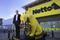 Netto chief executive Per Bank outside the Leeds store at launch